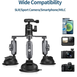 TELESIN Car Mount with 3 Suction Cups TELESIN Car Mount with 3 Suction Cups