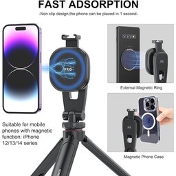 حامل هاتف مغناطيسي VRIG MG-03 للحوامل ثلاثية القوائم، مزود بقاعدة تثبيت MagSafe ومنفذ Cold Shoe VRIG MG-03 Magnetic Phone Tripod Mount,Tripod Mount for Magsafe Cold Shoe