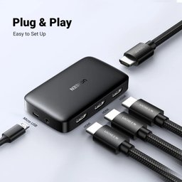 مبدل HDMI من UGREEN (3 مداخل ومخرج واحد) بدقة 4K وتردد 30 هرتز UGREEN HDMI Switcher 3 In 1 Out 4K@30HZ