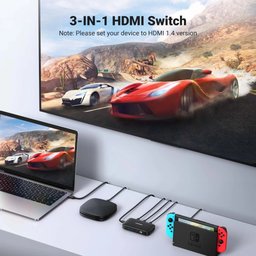 مبدل HDMI من UGREEN (3 مداخل ومخرج واحد) بدقة 4K وتردد 30 هرتز UGREEN HDMI Switcher 3 In 1 Out 4K@30HZ