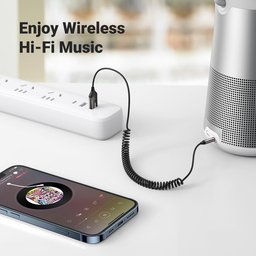 مستقبل صوت Ugreen بتقنية Bluetooth 5.3، ومحول صوت بمنفذ AUX وكابل USB. Ugreen Bluetooth 5.3 audio receiver USB cable audio adapter AUX jack