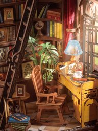 زاوية الدراسة الهادئة المصغّرة Silent Study Book Nook