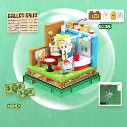 مطعم مستر سلطع مع صندوق عرض أكريليك SpongeBob Krusty Krab Restaurant with Acrylic Display Box