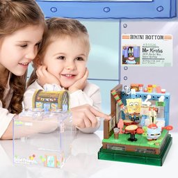 مطعم مستر سلطع مع صندوق عرض أكريليك SpongeBob Krusty Krab Restaurant with Acrylic Display Box