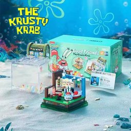 مطعم مستر سلطع مع صندوق عرض أكريليك SpongeBob Krusty Krab Restaurant with Acrylic Display Box