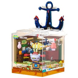 مطعم مستر سلطع مع صندوق عرض أكريليك SpongeBob Krusty Krab Restaurant with Acrylic Display Box