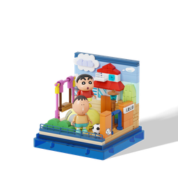 حديقة شين تشان – مكعبات تركيب مع صندوق عرض Shin Chan Garden - Building Blocks with Display Box