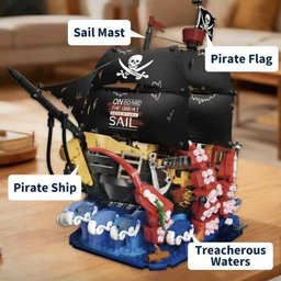 سفينة القراصنة المغامِرة – مكعبات تركيب Adventurer Pirate Ship Building Block Set