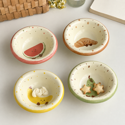 وعاء سيراميك صغير بتصاميم لطيفة – 11.4 سم Small Ceramic Bowl with Cute Designs – 11.4 cm
