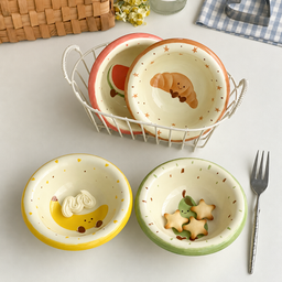 وعاء سيراميك صغير بتصاميم لطيفة – 11.4 سم Small Ceramic Bowl with Cute Designs – 11.4 cm