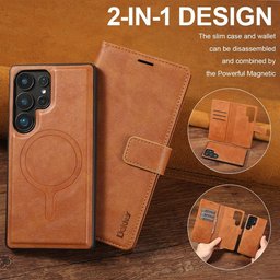 كفر دفتري ماك سيف قابل للفصل مع محفظة لجهاز سامسونج جالكسي S24 الترا Dekker Samsung Galaxy S24 Ultra Case