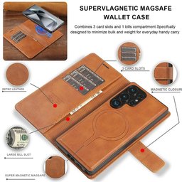 كفر دفتري ماك سيف قابل للفصل مع محفظة لجهاز سامسونج جالكسي S24 الترا Dekker Samsung Galaxy S24 Ultra Case
