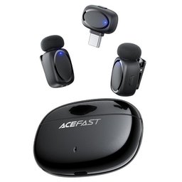 مايكروفون لاسلكي acefast R2 لاقط مزدوج مع علبة شحن - التقاط صوت 360 درجة acefast R2 Wireless Microphone