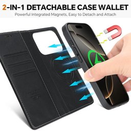 كفر دفتري ماك سيف قابل للفصل مع محفظة لجهاز ايفون 17 برو Dekker Case iPhone 17 Pro
