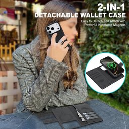 كفر دفتري ماك سيف قابل للفصل مع محفظة لجهاز ايفون 17 برو ماكس Dekker Case iPhone 17 Pro Max