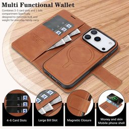 كفر دفتري ماك سيف قابل للفصل مع محفظة لجهاز ايفون 17 برو ماكس Dekker Case iPhone 17 Pro Max