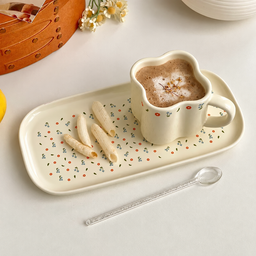 طقم كوب وصحن سيراميك وردة التوليب – 120 مل Tulip Ceramic Cup and Plate Set – 120 ml