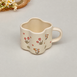 طقم كوب وصحن سيراميك وردة التوليب – 120 مل Tulip Ceramic Cup and Plate Set – 120 ml