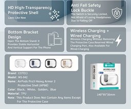 COTECi AirPods Pro 3 كفر حماية درعي مع ستاند COTECi MS-042 (AP98) Case