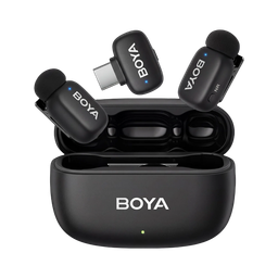 مايكروفون لاسلكي BOYA mini 2 لاقطة مزدوج Type-C مع علبة شحن وعزل ضوضاء AI BOYA Mini 2 Wireless Microphone