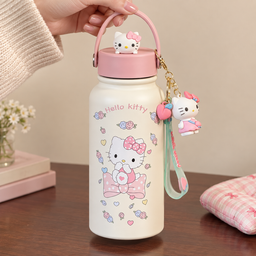 مطّارة هيلو كيتي الوردية مع تعليقة Pink Hello Kitty Bottle with Charm