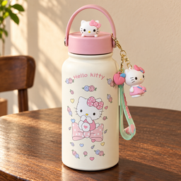 مطّارة هيلو كيتي الوردية مع تعليقة Pink Hello Kitty Bottle with Charm