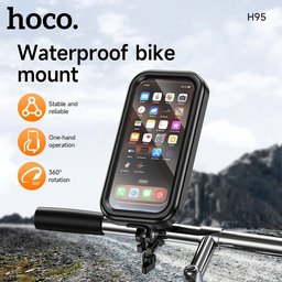 حامل موبايل hoco H95 للدراجة الهوائية والنارية مقاوم للماء IPX4 بحافظة مغلقة وشاشة لمس شفافة hoco H95 Bendito Bike Holder