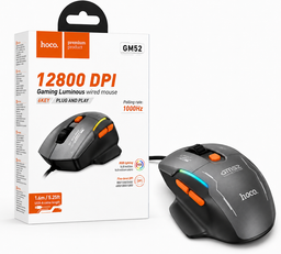 ماوس Gaming سلكي hoco GM52 بدقة 12800 DPI ومعدل 1000Hz و6 أزرار وإضاءة RGB hoco GM52 Gaming Mouse