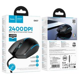 ماوس Gaming سلكي hoco GM37 Wonderful بدقة 2400 DPI و4 أزرار وإضاءة متعددة الألوان hoco Gaming GM37 Wonderful 2400 DPI 4 Mouse
