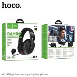 سماعة رأس Gaming لاسلكية فوق الأذن hoco W114 Magic بأربعة أوضاع اتصال وسواقة 50mm ومايك قابل للفصل hoco Gaming W114 Magic 50mm Headphones