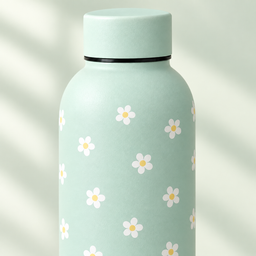مطارة ماء بنقشة الأقحوان – أخضر فاتح Daisy Pattern Water Bottle – Light Green