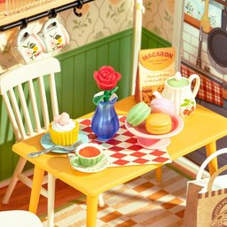 غرفة الطعام الزهرية – مجسم مصغّر Floral Dining Room Miniature