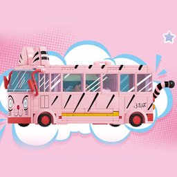 باص الأصدقاء الوردي – مكعبات تركيب Pink Friends Bus Building Blocks