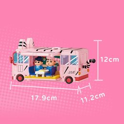 باص الأصدقاء الوردي – مكعبات تركيب Pink Friends Bus Building Blocks