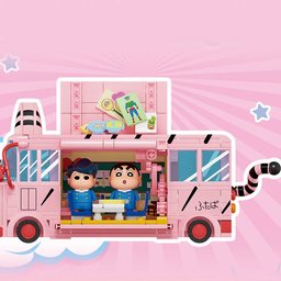باص الأصدقاء الوردي – مكعبات تركيب Pink Friends Bus Building Blocks