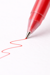 قلم جل أحمر دقيق – 0.5 ملم Red Fine Tip Gel Pen - 0.5 mm