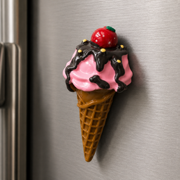 مغناطيس ثلاجة آيس كريم الفراولة والشوكولاتة Strawberry and Chocolate Ice Cream Fridge Magnet