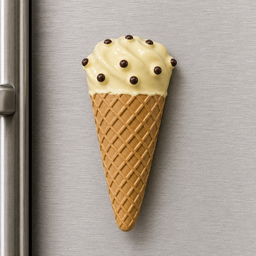 مغناطيس ثلاجة آيس كريم الفانيلا بحبيبات الشوكولاتة Vanilla Ice Cream with Chocolate Sprinkles Fridge Magnet