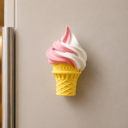 مغناطيس ثلاجة آيس كريم الفراولة والفانيلا Strawberry and Vanilla Ice Cream Fridge Magnet