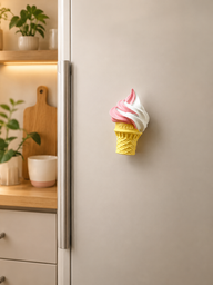 مغناطيس ثلاجة آيس كريم الفراولة والفانيلا Strawberry and Vanilla Ice Cream Fridge Magnet