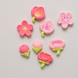 طقم مغناطيس ثلاجة زهور وردية – 8 قطع Pink Flower Fridge Magnet Set - 8 Pieces