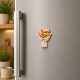 مغناطيس ثلاجة باقة التوليب الأحمر Red Tulip Bouquet Fridge Magnet