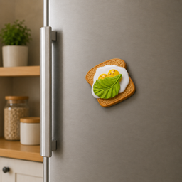 مغناطيس ثلاجة التوست والبيض والخس Toast, Egg and Lettuce Fridge Magnet
