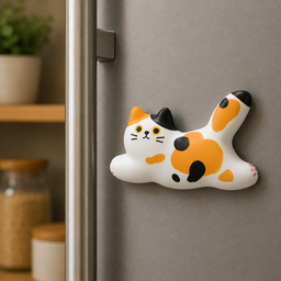 مغناطيس ثلاجة القط ثلاثي الألوان Tricolor Cat Fridge Magnet
