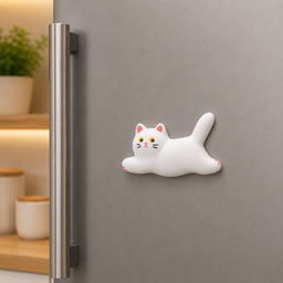 مغناطيس ثلاجة القطة البيضاء White Cat Fridge Magnet