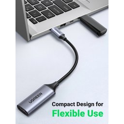 محول UGREEN من Type-C إلى HDMI بهيكل من الألومنيوم - دقة 4K وتردد 60 هرتز UGREEN Type-C to HDMI Aluminum Adapter- 4K/60HZ