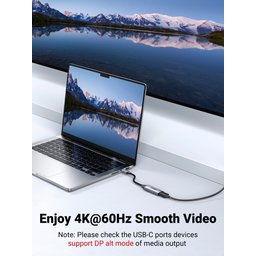 محول UGREEN من Type-C إلى HDMI بهيكل من الألومنيوم - دقة 4K وتردد 60 هرتز UGREEN Type-C to HDMI Aluminum Adapter- 4K/60HZ