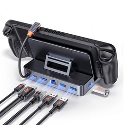 قاعدة إرساء Baseus GamerX بـ 6 منافذ USB-C لجهاز Steam Deck Baseus GamerX 6 Ports USB-C Steam Deck Docking Station