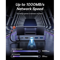 قاعدة إرساء Baseus GamerX بـ 6 منافذ USB-C لجهاز Steam Deck Baseus GamerX 6 Ports USB-C Steam Deck Docking Station