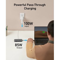 محطة توصيل Anker 555 USB-C (8 في 1) ومحول PowerExpand، يدعم دقة 4K بمعدل تحديث 60 هرتز عبر HDMI Anker 555 USB-C Docking Hub (8-in-1) PowerExpand Adapter, 4K 60Hz HDMI